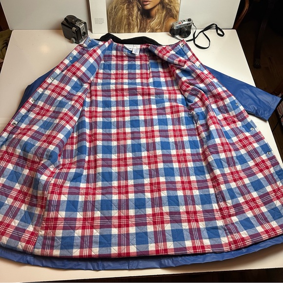 Vintage Plaid-Lined Heritage Raincoat | Blue Slicker · Blair - Picture 9 of 9